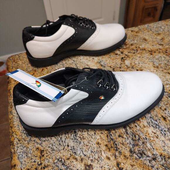 Arnold Palmer Latrobe Club Umbrella Logo Golf Shoe White Leather Men\'s Sz 11.5M main image 9